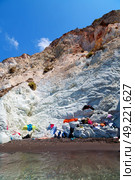 santorini    europe    greece and dry bush rock alone in the sky . Стоковое фото, агентство Ingram Publishing / Фотобанк Лори
