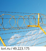 and cloudy sky in oman barbwire in the background . Стоковое фото, агентство Ingram Publishing / Фотобанк Лори