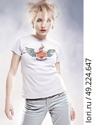 Glamrock style portrail of a girl. Стоковое фото, агентство Ingram Publishing / Фотобанк Лори