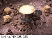 Coffee mug in the oriental style. Vintage set with cup of coffee on saucer in oriental style. Стоковое фото, агентство Ingram Publishing / Фотобанк Лори