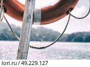 blur  in  philippines   a buoy in boat neat the pacific ocean bokeh and mountain background. Стоковое фото, агентство Ingram Publishing / Фотобанк Лори