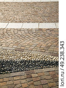 in mozzate  street lombardy italy  varese abstract   pavement of a curch and marble. Стоковое фото, агентство Ingram Publishing / Фотобанк Лори