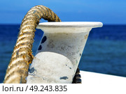 asia in the  kho tao bay isle white  ship   rope  and south china sea  anchor. Стоковое фото, агентство Ingram Publishing / Фотобанк Лори