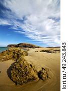 sky cloud beach  water  coastline and summer in lanzarote spain. Стоковое фото, агентство Ingram Publishing / Фотобанк Лори