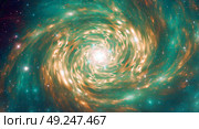 Galactic path to the worlds. A round, cyclic, spindly galaxy in a multiple universe. Schematic intergalactic transition. Стоковое AI-изображение, AI-художник Антон Слабоспицкий / Фотобанк Лори