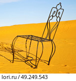 table and seat in  desert sahara morocco    africa yellow sand. Стоковое фото, агентство Ingram Publishing / Фотобанк Лори
