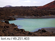 car street people  stone  atlantic ocean sky  water lanzarote in el golfo  spain musk pond rock  coastline and summer . Стоковое фото, агентство Ingram Publishing / Фотобанк Лори