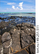 foam footstep indian ocean some stone in the island of deus cocos in mauritius. Стоковое фото, агентство Ingram Publishing / Фотобанк Лори