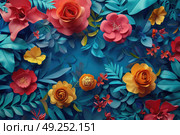 A collection of various flowers grouped together and displayed on a wall. Стоковое AI-изображение, AI-художник Данила Большаков / Фотобанк Лори