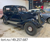 Автомобиль Л-1 ("Ленинград-1") - советский экспериментальный легковой автомобиль, выпущенный в 1933 году на заводе «Красный путиловец» в Ленинграде. Автомузей "Автомобили мира", Москва (2023 год). Редакционное фото, фотограф Мария Кылосова / Фотобанк Лори