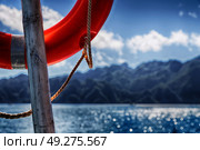 blur  in  philippines   a buoy in boat neat the pacific ocean bokeh and mountain background. Стоковое фото, агентство Ingram Publishing / Фотобанк Лори