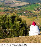 from high in the village morocco africa field and constructions. Стоковое фото, агентство Ingram Publishing / Фотобанк Лори