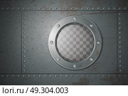 Submarine Side Porthole Illustration . Submarine metal side porthole for underwater travel cartoon vector illustration . Стоковая иллюстрация, агентство Ingram Publishing / Фотобанк Лори