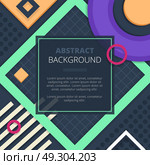 Abstract Notice Board Cover Background Design. Geometric abstract graphic design in fresh green purple yellow for cover title notice board background vector illustration . Стоковая иллюстрация, агентство Ingram Publishing / Фотобанк Лори