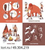 Primal Tribe People Concept Icons Set. Primal tribe people concept icons set flat isolated vector illustration . Стоковая иллюстрация, агентство Ingram Publishing / Фотобанк Лори