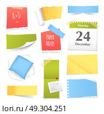 Colorful Realistic Paper Notes Collection. Colorful paper notes various shapes and sizes curled rolled bent and torn realistic images collection isolated vector illustration . Стоковая иллюстрация, агентство Ingram Publishing / Фотобанк Лори
