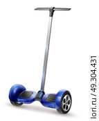 Gyro Scooter Realistic Close Up Image. Realistic self-balancing gyro two-wheeled board scooter or hoverboard close up view dark blue vector illustration. Стоковая иллюстрация, агентство Ingram Publishing / Фотобанк Лори