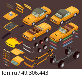 Car Tuning Snyling Parts Isometric Set. Performance car engine tuning styling parts equipment and accessories isometric set garage and webshop advertisement vector illustration . Стоковое фото, агентство Ingram Publishing / Фотобанк Лори