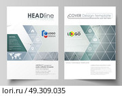 Business templates for brochure, magazine, flyer. Cover design template, vector layout in A4 size. Genetic and chemical compounds. DNA and neurons. Science technology concept. Geometric background.. Business templates for brochure, magazine, flyer. Cover design template, vector layout in A4 size. Genetic and chemical compounds. DNA and neurons. Science technology concept. Geometric background. Стоковая иллюстрация, агентство Ingram Publishing / Фотобанк Лори