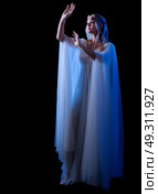 Young elven woman isolated on black. Стоковое фото, агентство Ingram Publishing / Фотобанк Лори