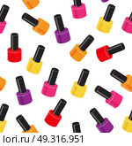 Realistic Nail Polish Seamless Pattern Background Vector Illustration EPS10. Realistic Nail Polish Seamless Pattern Background Vector Illustr. Стоковая иллюстрация, агентство Ingram Publishing / Фотобанк Лори
