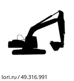 Vector Illustration of Working Excavator. Isolated on White Background.. Working Excavator. Isolated. Стоковая иллюстрация, агентство Ingram Publishing / Фотобанк Лори