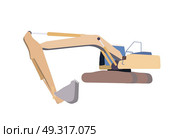 Vector Illustration of Working Excavator. Isolated on White Background.. Working Excavator. Isolated. Стоковая иллюстрация, агентство Ingram Publishing / Фотобанк Лори