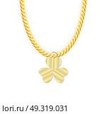 Gold Chain Jewelry whith Three Leaf Clover. Vector Illustration. EPS10. Gold Chain Jewelry whith Three Leaf Clover. Vector Illustration. Стоковая иллюстрация, агентство Ingram Publishing / Фотобанк Лори