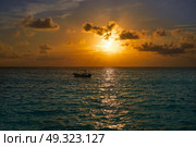 Riviera Maya sunrise in Caribbean Mayan Mexico. Стоковое фото, агентство Ingram Publishing / Фотобанк Лори