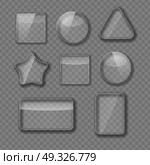 Glass Frame, Rectangular, Star and Round Buttons on Checkered  Abstract Transparent Background. Vector Illustration. EPS10. o2016-04-13-05. Стоковая иллюстрация, агентство Ingram Publishing / Фотобанк Лори