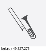 Brass Instrument Trombone, which Plays Jazz Music Direction. Vector Illustration. EPS10. Brass Instrument Trombone, which Plays Jazz Music Direction. Vec. Стоковая иллюстрация, агентство Ingram Publishing / Фотобанк Лори