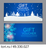 Gift Voucher Template for Christmas and New Year Discount Coupon  Vector Illustration EPS10. Gift Voucher Template for Christmas and New Year Discount Coupon. Стоковая иллюстрация, агентство Ingram Publishing / Фотобанк Лори