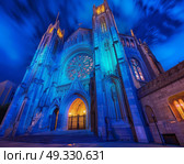 Old cathedral church in neogothic style. Стоковое AI-изображение, AI-художник Anastasy Yarmolovich / Фотобанк Лори