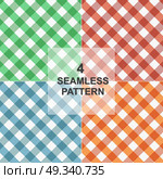 Set of Gingham seamless pattern. Стоковая иллюстрация, агентство Ingram Publishing / Фотобанк Лори