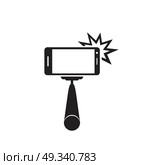 Selfie stick icon. Vector concept illustration for design. Стоковая иллюстрация, агентство Ingram Publishing / Фотобанк Лори