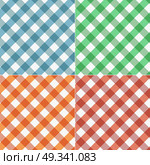 Set of Gingham seamless pattern. Стоковая иллюстрация, агентство Ingram Publishing / Фотобанк Лори