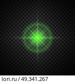 Vector green glowing lights on transparent background. Special effect light rays. Spark, star burst, flash. Spotlight flare. Illumination. Стоковая иллюстрация, агентство Ingram Publishing / Фотобанк Лори