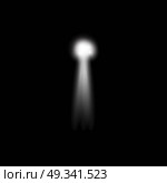 Vector searchlight. Black scene. Стоковая иллюстрация, агентство Ingram Publishing / Фотобанк Лори
