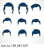 Hipster Vector Set, hair and beards,vector illustration set. Стоковая иллюстрация, агентство Ingram Publishing / Фотобанк Лори