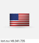 Flat and waving American Flag. Vector illustration. Стоковая иллюстрация, агентство Ingram Publishing / Фотобанк Лори