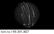 Abstract colorful glowing rays of light enveloping the sphere on black background. Hi-res illustration for your brochure, flyer, banner designs and other projects. 3D render illustration. Abstract colorful glowing rays of light enveloping the sphere on black background. Hi-res illustration for your brochure, flyer, banner designs and other projects. 3D render illustration. Стоковое фото, агентство Ingram Publishing / Фотобанк Лори