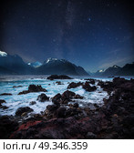 stars shine in the sky over the fjords. Milky Way. Стоковое фото, агентство Ingram Publishing / Фотобанк Лори