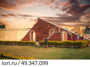 Jantar Mantar - the observatory, built in 1727-1734 gg. Rajput by Maharaja Sawai Jai Singh in which he founded shortly before the city of Jaipur. Стоковое фото, агентство Ingram Publishing / Фотобанк Лори