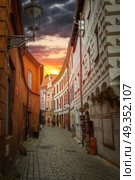 Cesky Krumlov - the city of South Bohemia Czech Republic region. Located on the Vltava River. declared a UNESCO World Heritage Site.. Cesky Krumlov . Стоковое фото, агентство Ingram Publishing / Фотобанк Лори
