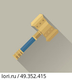 Hammer of Thor. Hammer of Thor. Hammer of god. Weapon of major norse god associated with thunder. Weapon of viking. Game object in flat design isolated. Vector illustration. Стоковая иллюстрация, агентство Ingram Publishing / Фотобанк Лори
