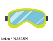 Ski Mask Isolated on White. Snowboard Glasses. Ski mask isolated on white. Snowboard glasses. Sport equipment for winter recreation activities. Ski goggle glasses for extreme winter sport. Snowboard mask eyes protection object. Vector illustration. Стоковая иллюстрация, агентство Ingram Publishing / Фотобанк Лори