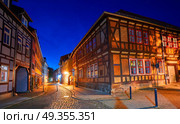 Nordhausen city at sunset in Thuringia Germany. Nordhausen city facades at sunset in Thuringia Germany. Стоковое фото, агентство Ingram Publishing / Фотобанк Лори