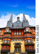 Wernigerode Rathaus Stadt city hall Harz Germany. Wernigerode Rathaus Stadt city hall in Harz Germany. Стоковое фото, агентство Ingram Publishing / Фотобанк Лори
