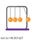 Newton’s cradle vector in flat style. Devise for demonstration conservation of momentum and energy. Executive ball clicker. Illustration for scientific and educational concepts. Isolated on white . Newton’s Cradle Vector Illustration in Flat Design. Newton’s Cradle Vector Illustration in Flat Design. Стоковая иллюстрация, агентство Ingram Publishing / Фотобанк Лори