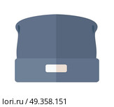 Woolen Winter Hat. Woolen winter hat icon in simple style on a white background. Warm hat. Vector illustration. Стоковая иллюстрация, агентство Ingram Publishing / Фотобанк Лори